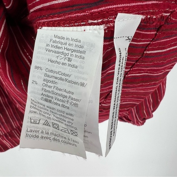 Madewell Swingy Peasant Top in Metallic Stripe Red - Picture 6 of 10